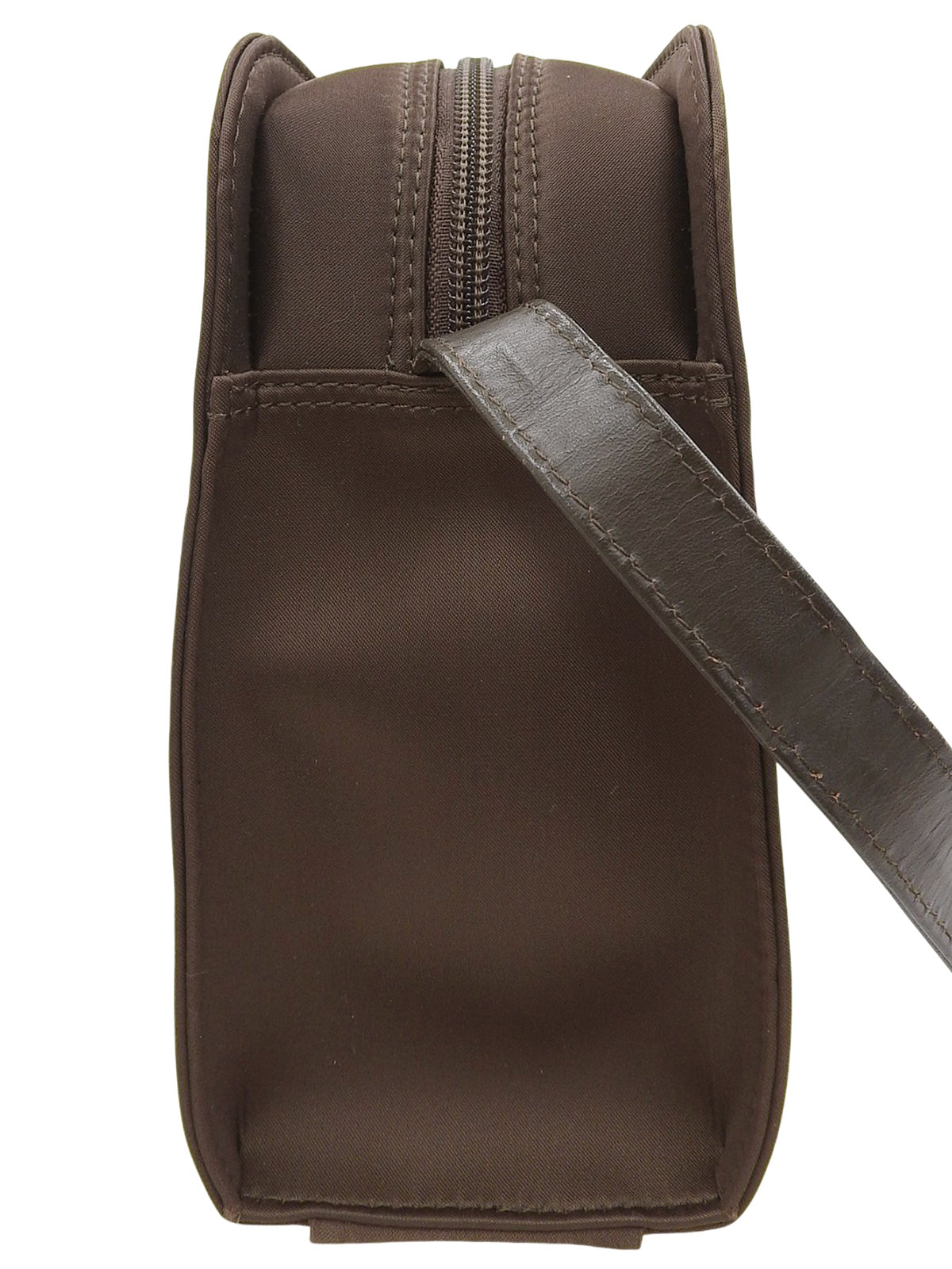 尼龙 Logo 棕色大理石纹单肩包 棕色