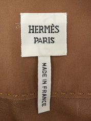 Suede Belted Fringe Skirt in Brown