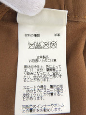 Suede Belted Fringe Skirt in Brown