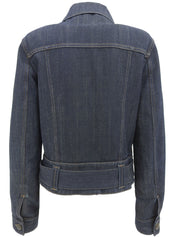 Denim Belt Ted Logo Button Jacket in Indigo