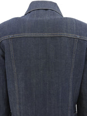 Denim Belt Ted Logo Button Jacket in Indigo