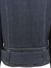 Denim Belt Ted Logo Button Jacket in Indigo
