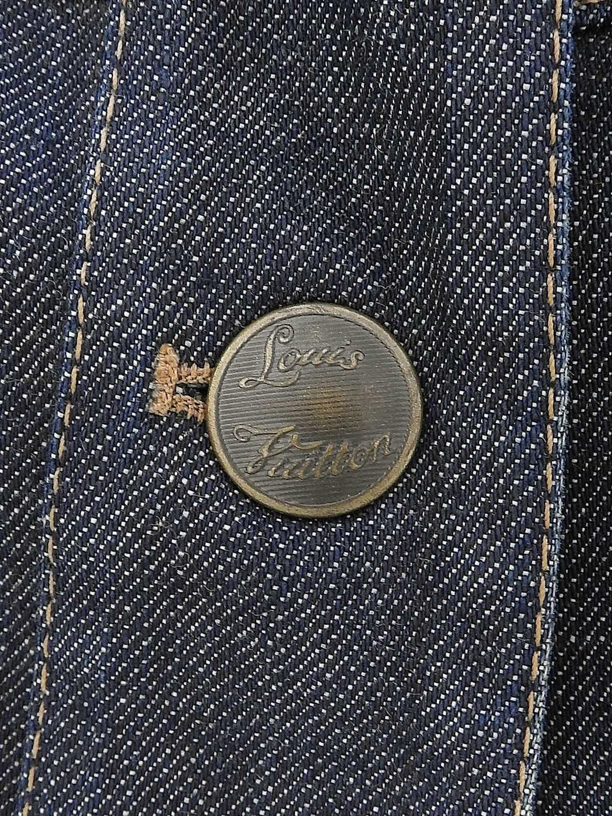 Denim Belt Ted Logo Button Jacket in Indigo