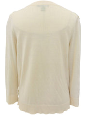 スパンコールレースデザインニットトップス アイボリー