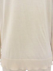 スパンコールレースデザインニットトップス アイボリー