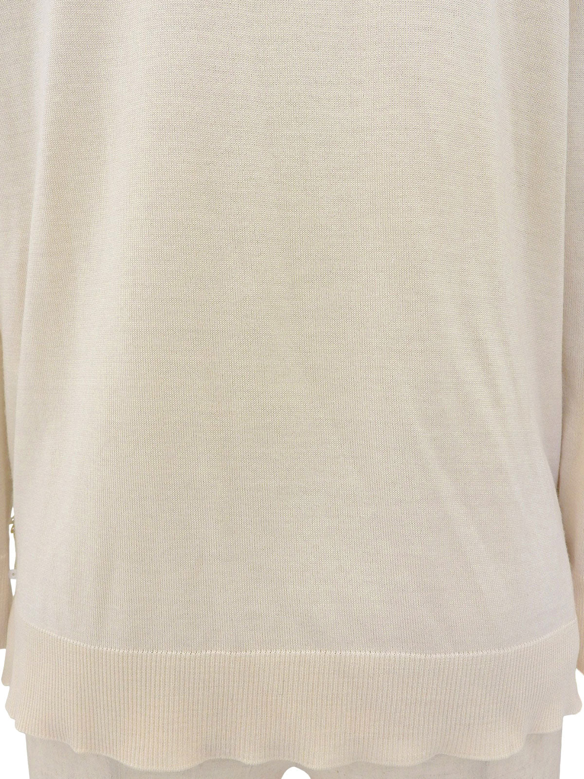 象牙色亮片蕾丝针织上衣