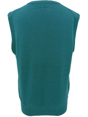 Emerald green wool logo embroidered knit vest