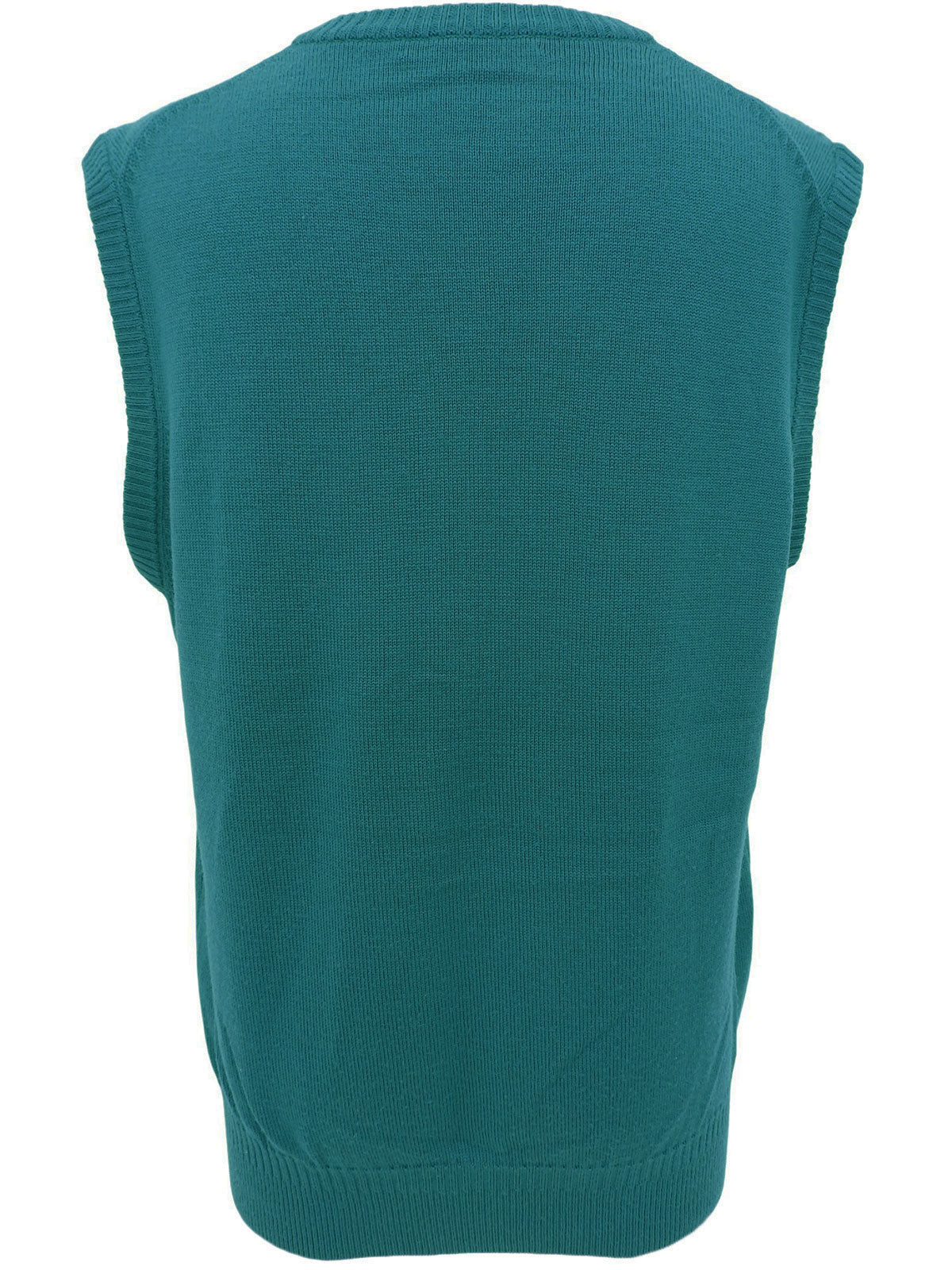 翠绿色羊毛刺绣logo针织背心