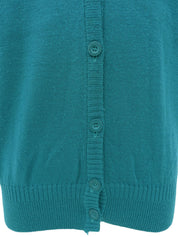 Emerald green wool logo embroidered knit vest