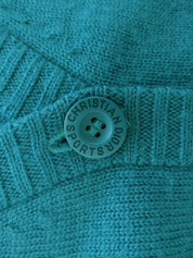 Emerald green wool logo embroidered knit vest