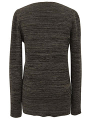 Logo Plate V-Neck Knit Top #L Gray