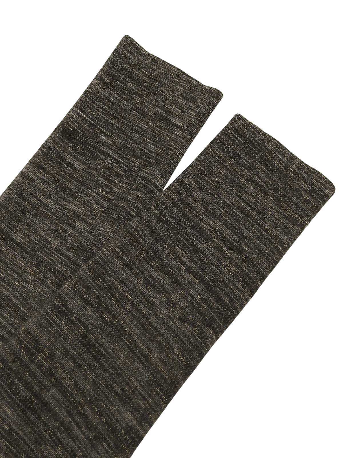 Logo Plate V-Neck Knit Top in Gray