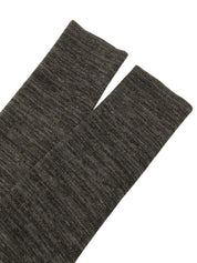 Logo Plate V-Neck Knit Top in Gray