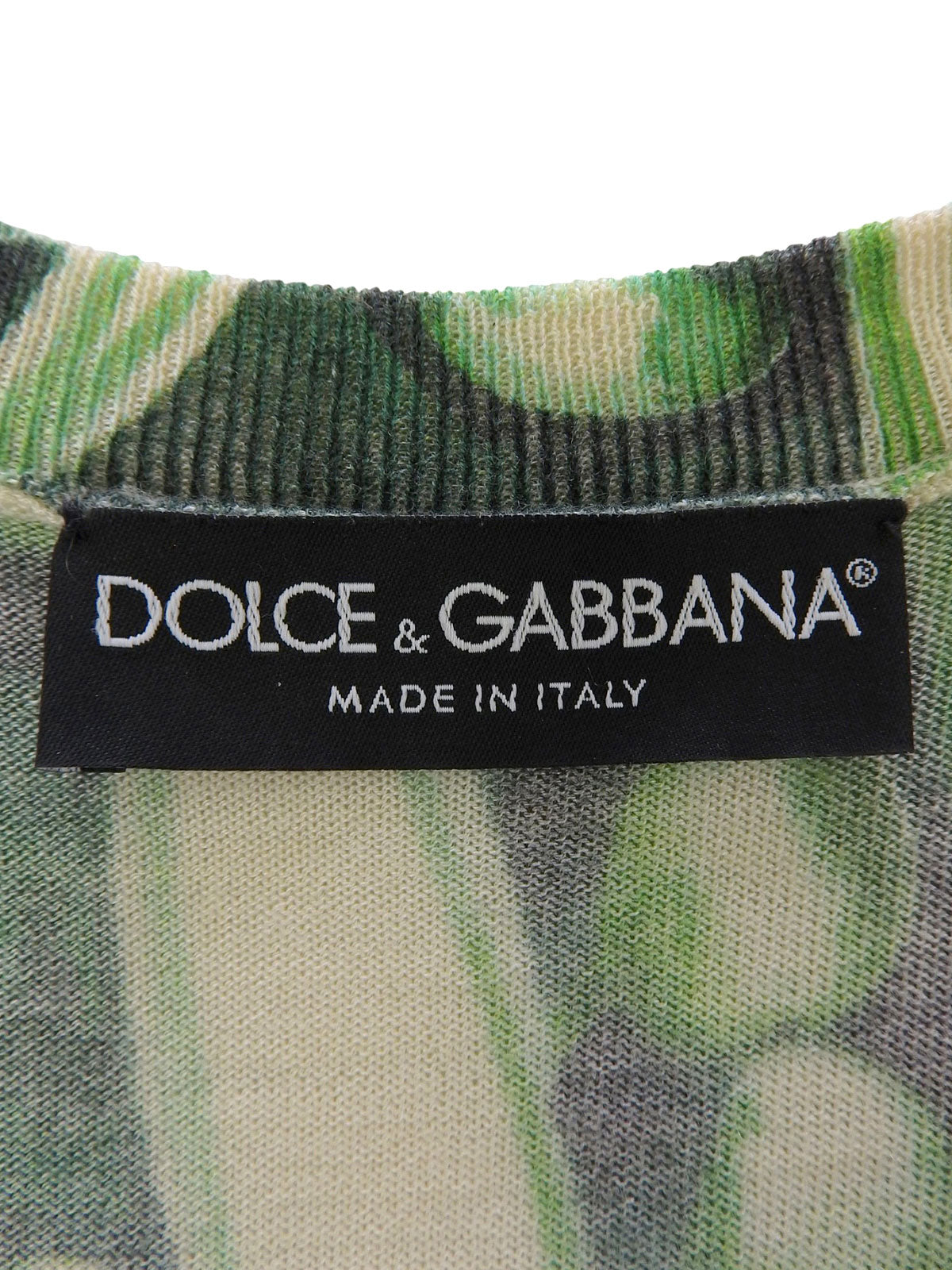 Pea Pattern Knit Vest in Off-White/Green