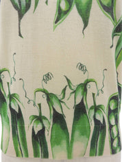 Pea Pattern Knit Vest in Off-White/Green