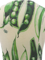 Pea Pattern Knit Vest in Off-White/Green