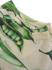 Pea Pattern Knit Vest in Off-White/Green