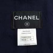 CC mark logo embroidered half-sleeve double-breasted jacket #40 Navy