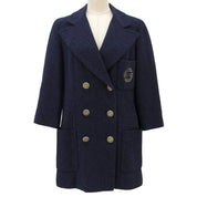 CC mark logo embroidered half-sleeve double-breasted jacket #40 Navy