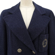 CC mark logo embroidered half-sleeve double-breasted jacket #40 Navy