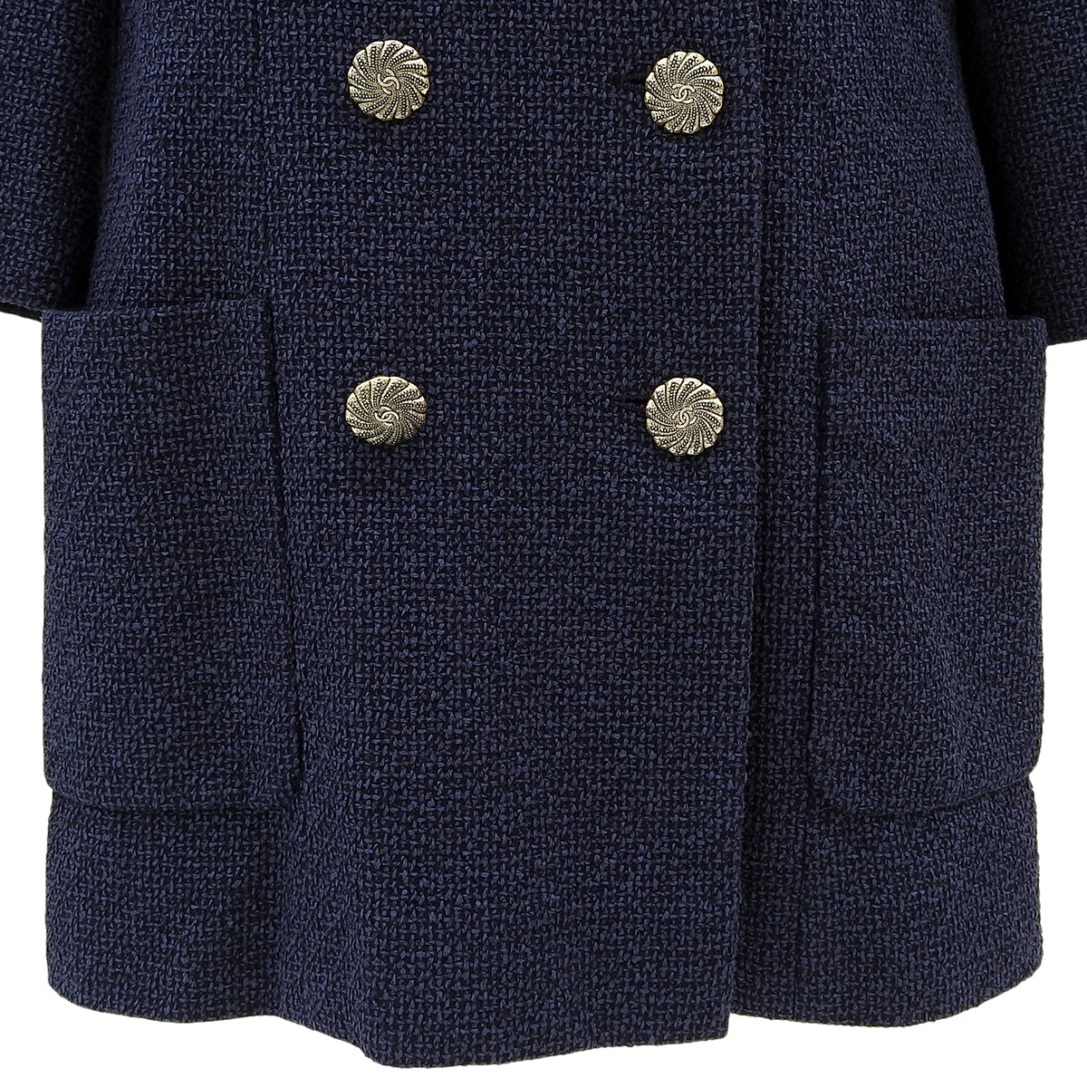 CC mark logo embroidered half-sleeve double-breasted jacket #40 Navy
