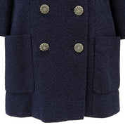 CC mark logo embroidered half-sleeve double-breasted jacket #40 Navy