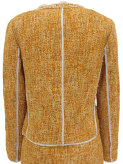 トリムデザインノーカラーセットアップ マスタード/ホワイト