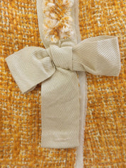 トリムデザインノーカラーセットアップ マスタード/ホワイト