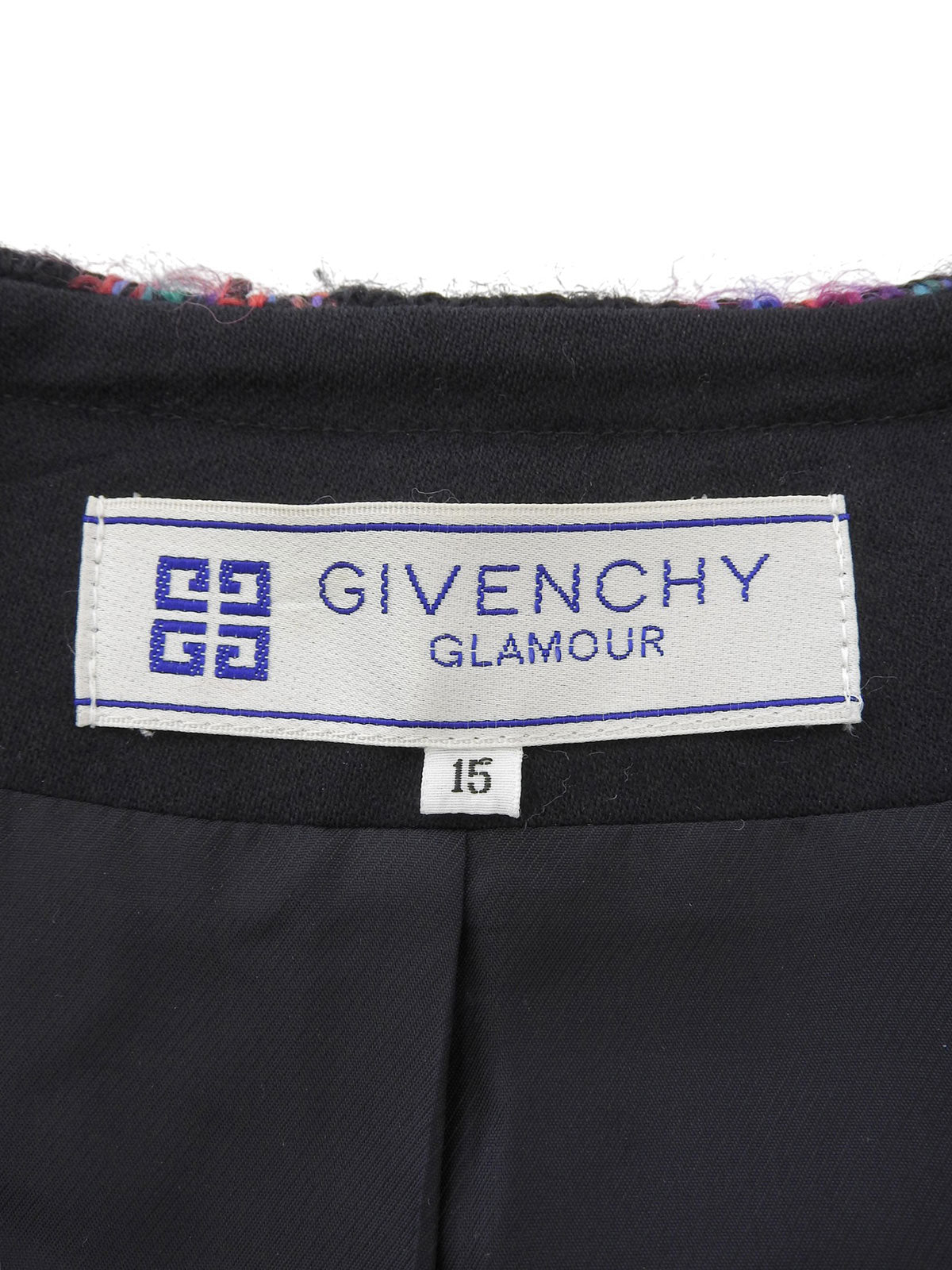 ハウンドトゥースパターンノーカラージャケット レッド/ブラック/マルチ