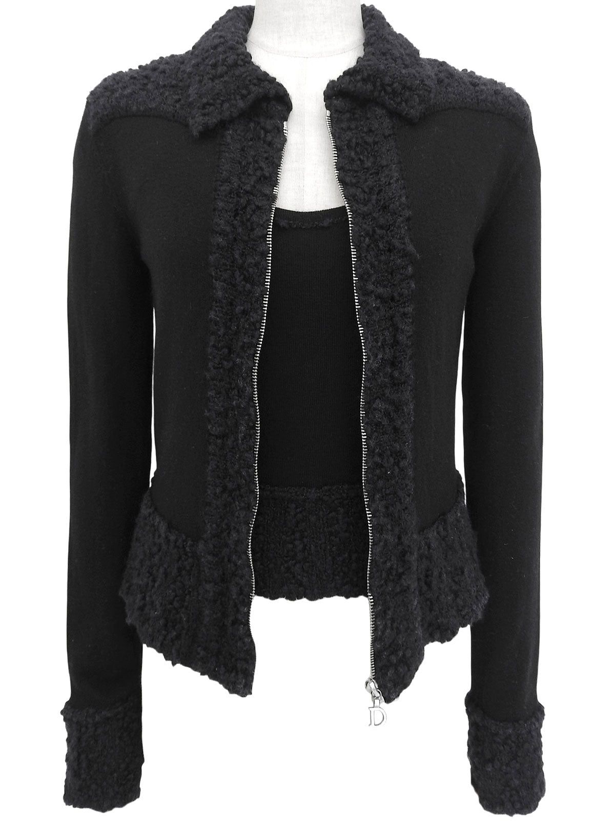 ロゴプレートジップアップアンサンブル　ブラック/ネイビー