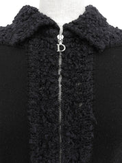 带Logo铭牌的拉链套装，黑色/海军蓝