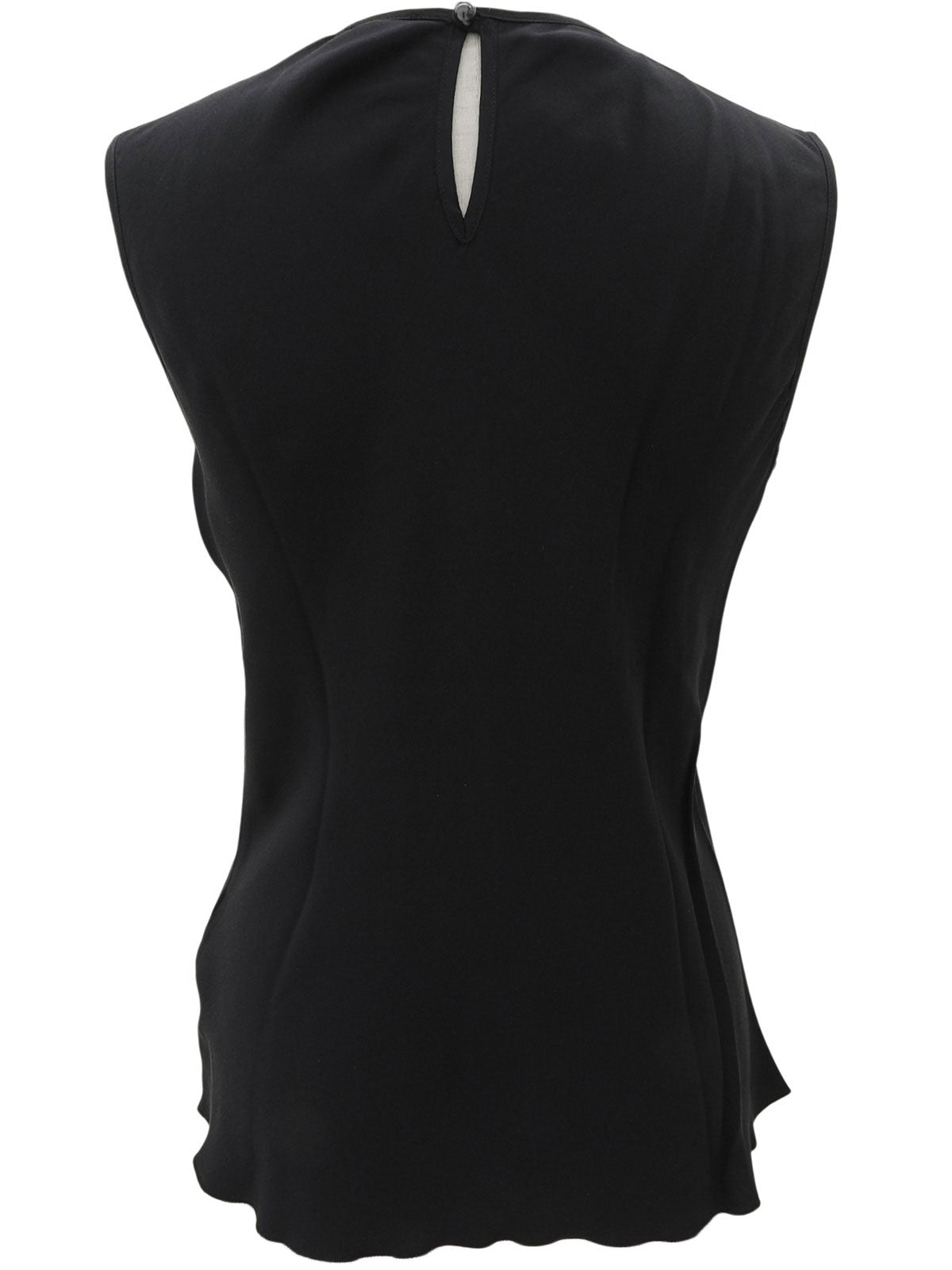 2006 CC 标志牌荷叶边无袖衬衫 黑色