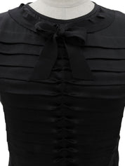 2006 CC Mark Plate Frill Sleeveless Blouse Black