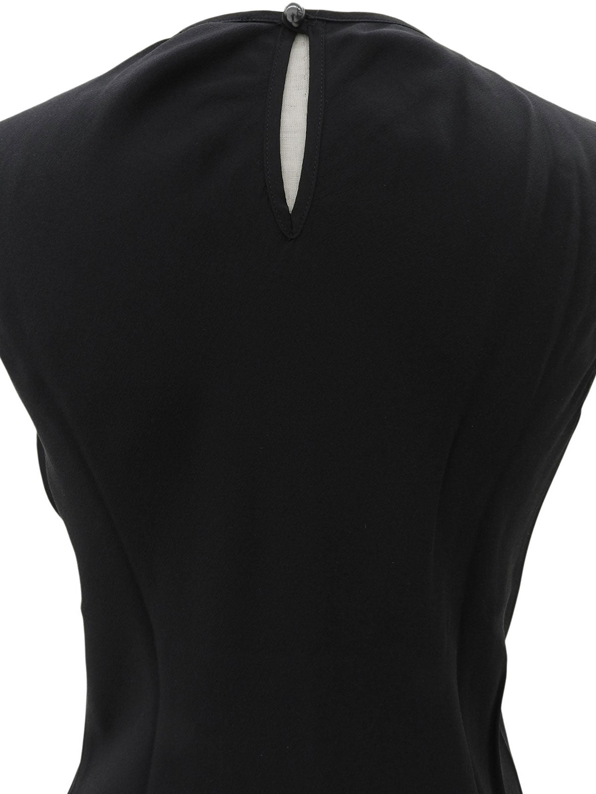 2006 CC Mark Plate Frill Sleeveless Blouse Black