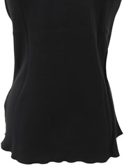 2006 CC Mark Plate Frill Sleeveless Blouse Black