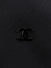 2006 CC 标志牌荷叶边无袖衬衫 黑色