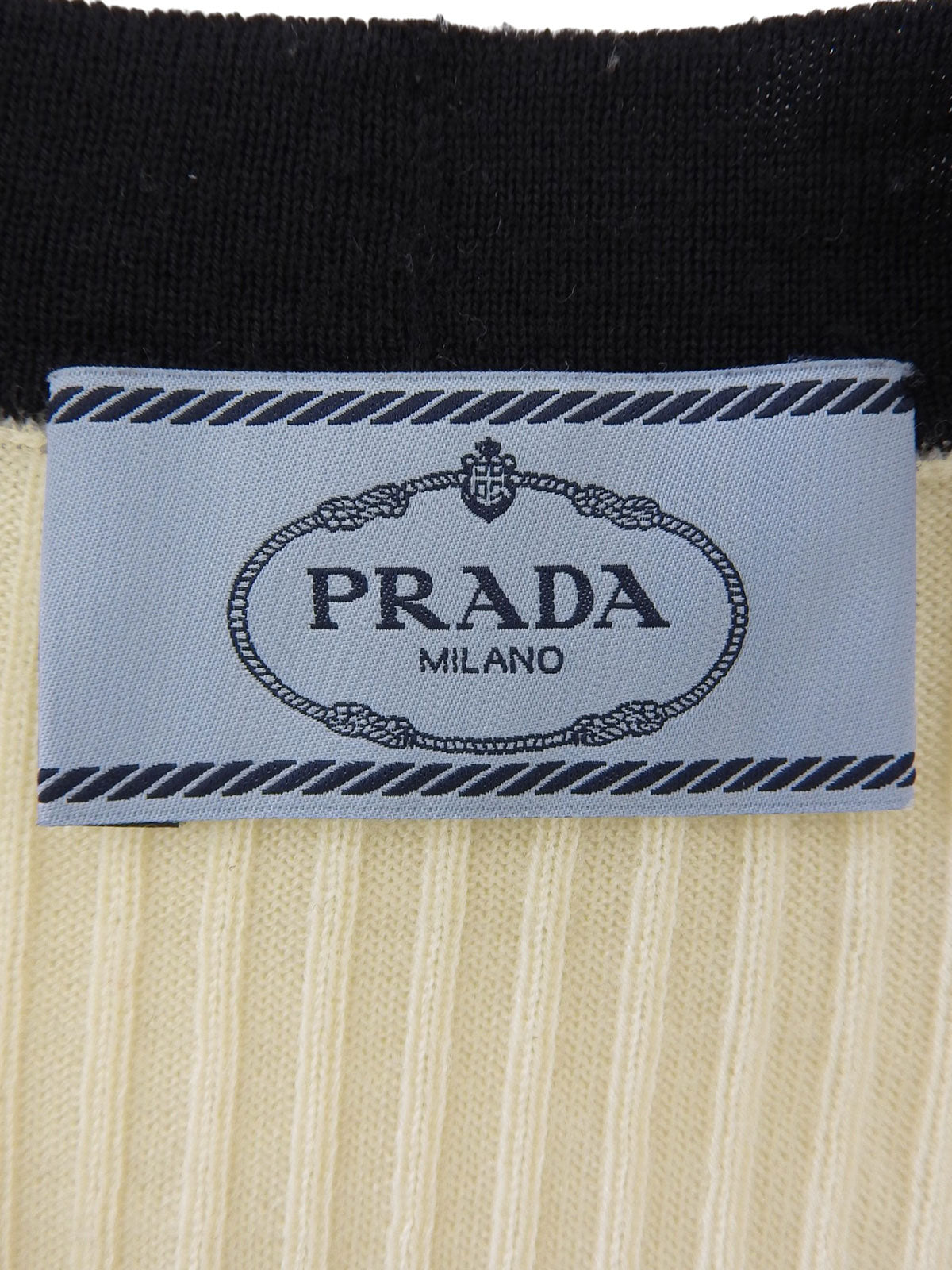 ウールバイカラーカーディガン アイボリー/ブラック