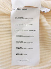 象牙色和黑色双色羊毛开衫