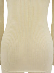 ウールバイカラーカーディガン アイボリー/ブラック