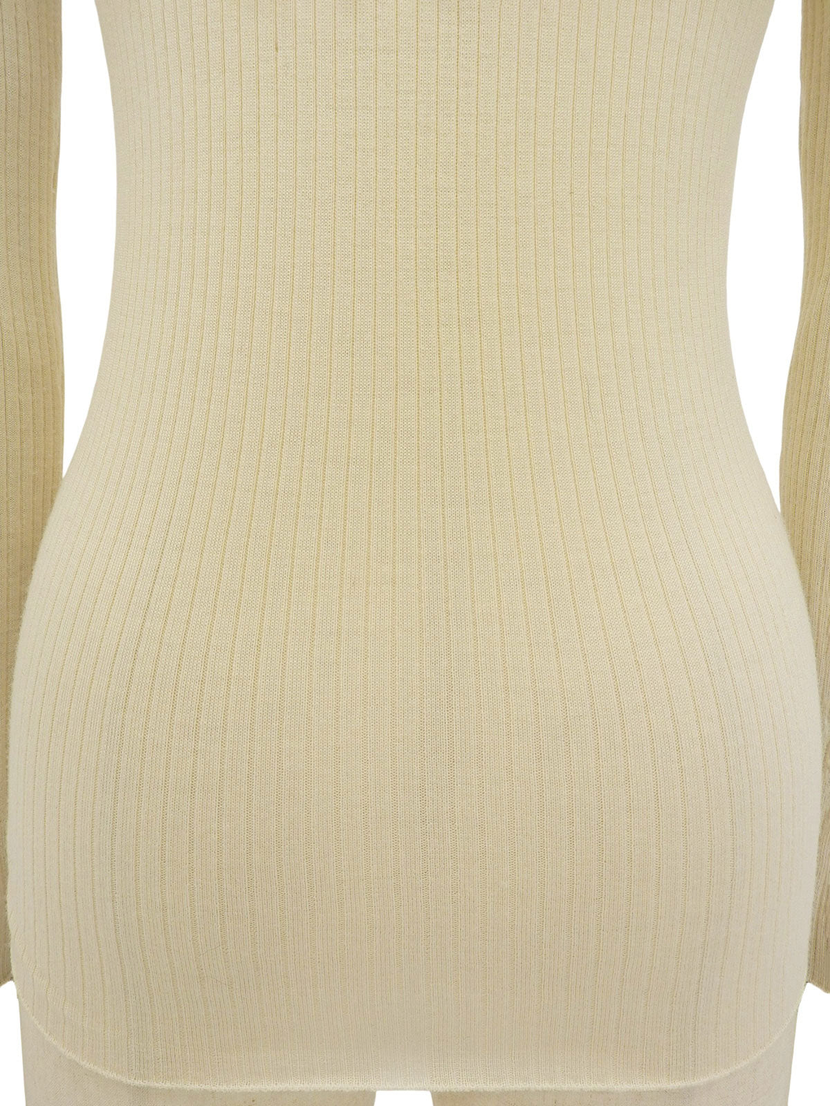 象牙色和黑色双色羊毛开衫