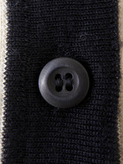 Wool Bicolor Cardigan #38 Ivory/Black