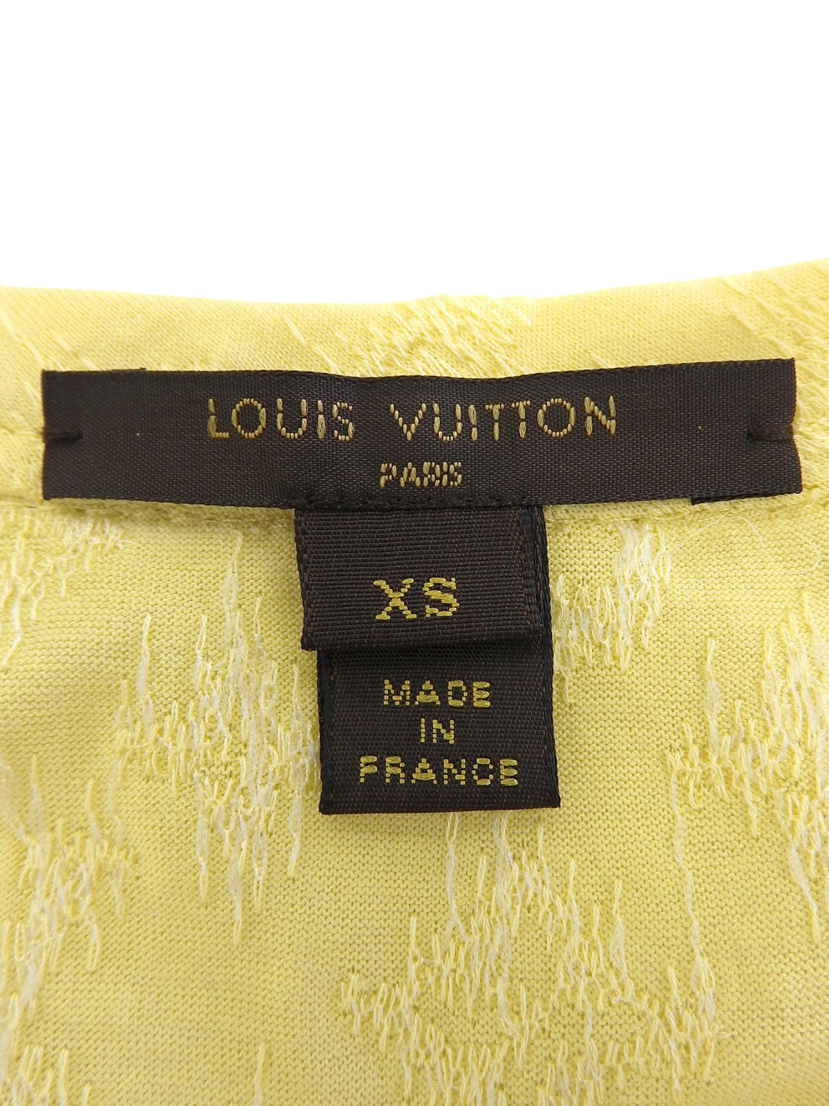 黄色字母刺绣荷叶边短袖衬衫