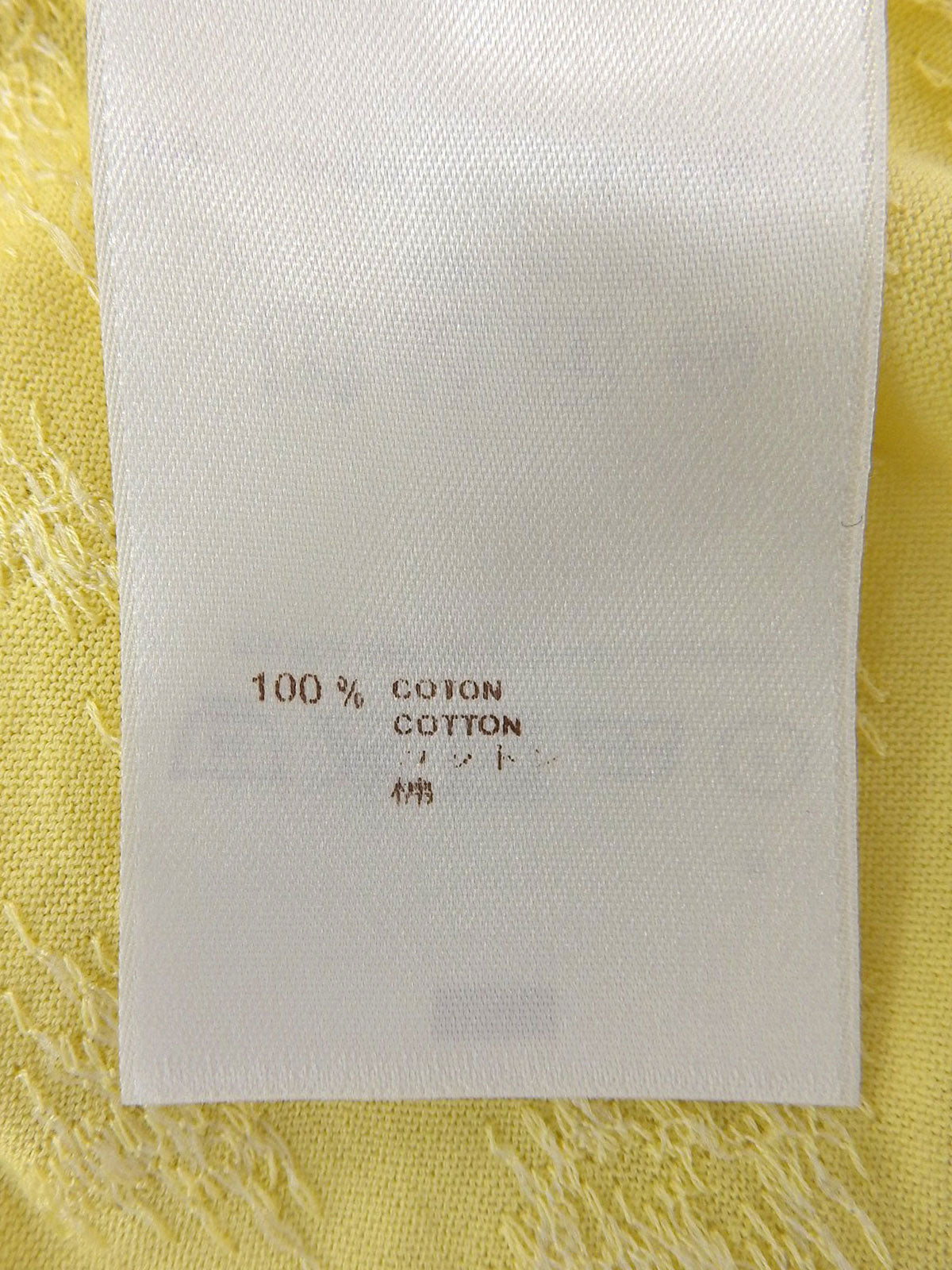 Monogram Embroidered Frill Short Sleeve Blouse in Yellow