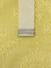 Monogram Embroidered Frill Short Sleeve Blouse in Yellow