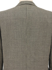 黑白格纹双排扣夹克