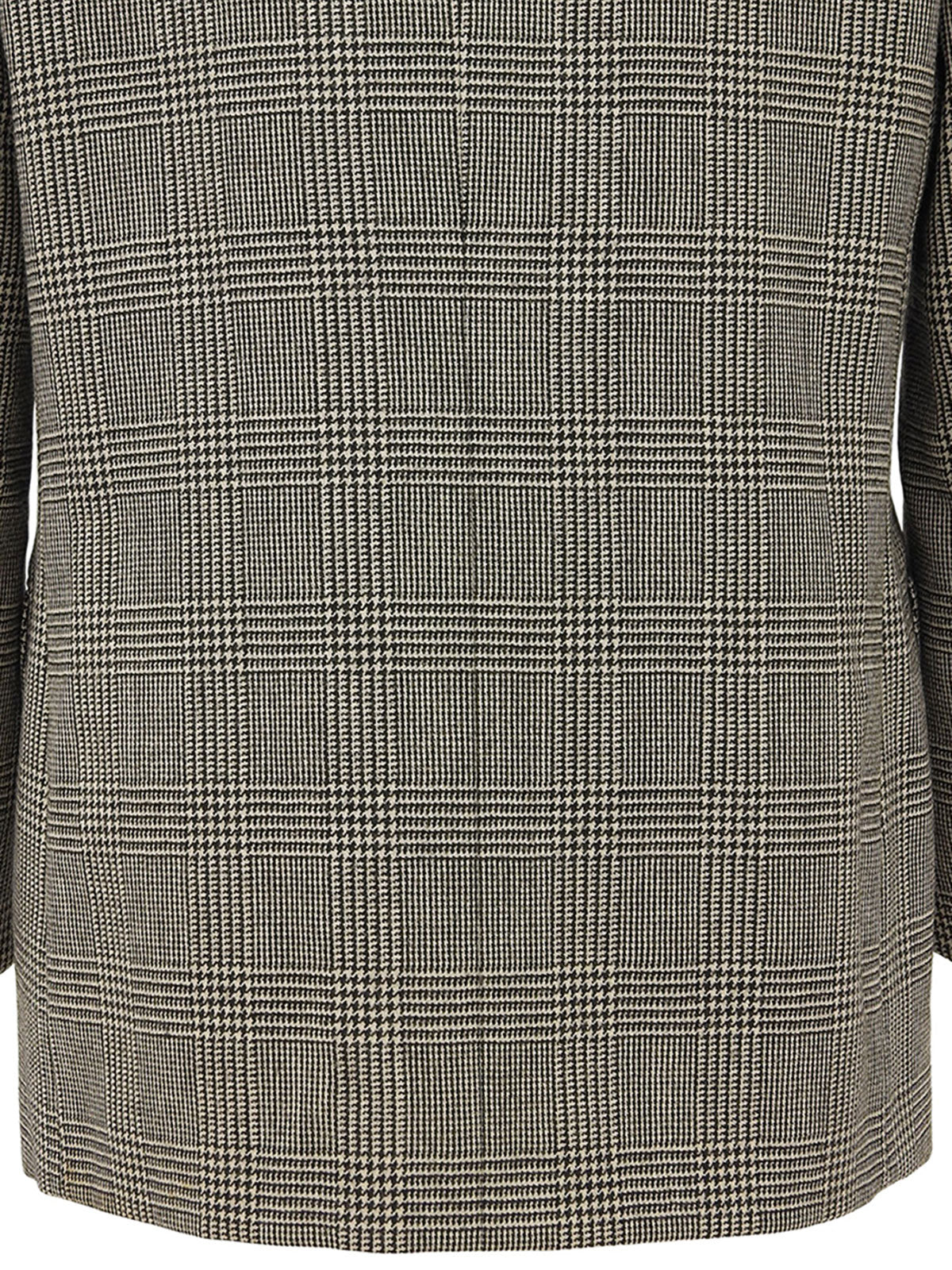 Glen Check Pattern Double-Breasted Jacket Black/White