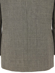 Glen Check Pattern Double-Breasted Jacket Black/White