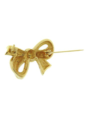 Ribbon motif brooch gold