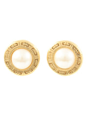 珍珠圆形Logo耳环（金色）