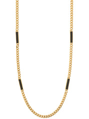 Square Motif Chain Necklace Gold/Black